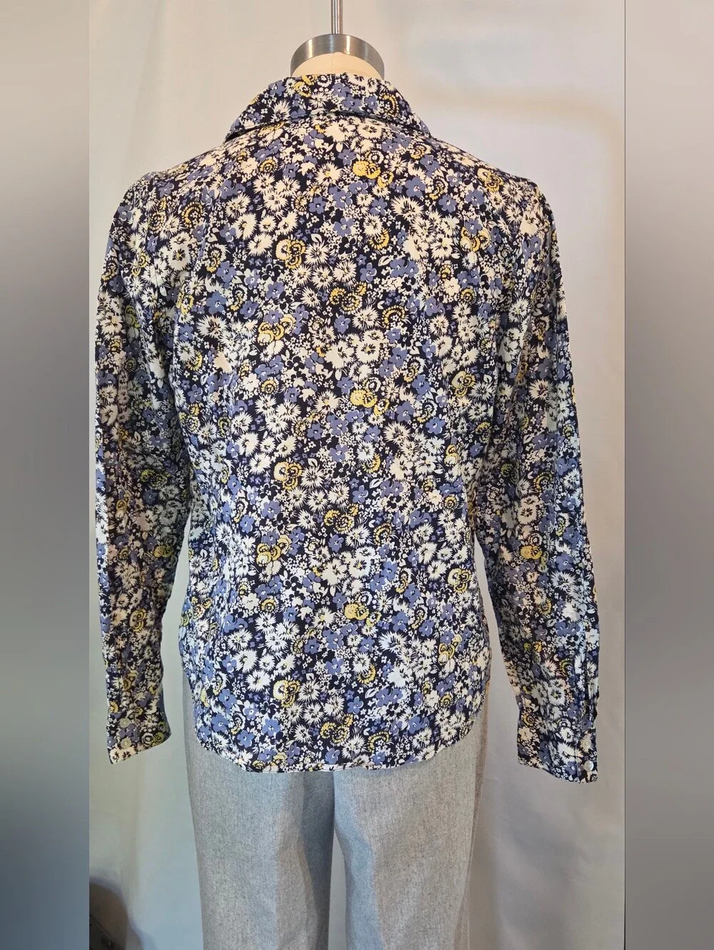 Liz Claiborne long-sleeve floral button-down Cotton Shirt